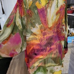 Lane Bryant Multicolor Sheer Blouse